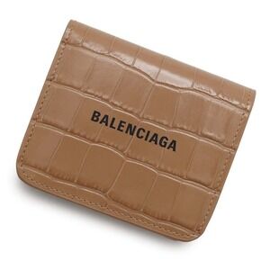 Balenciaga Compact Bi fold Wallet Crocodile Leather